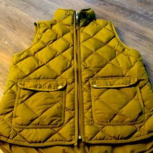 J crew puffer vest with gold detail